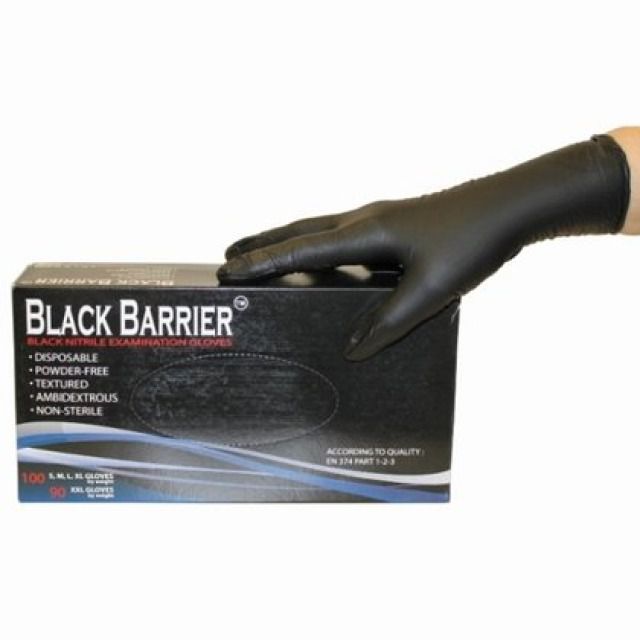 GANTS EN NITRILE NOIR T. 9
BTE DE 100 PCES EN374 CAT. 3