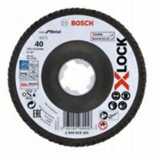 BOSCH DISQUE À LAMELLES X-LOCK
125 MM  GRAIN 60