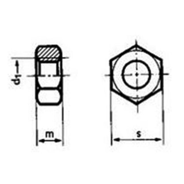 ECROUS 6 PANS INOX A2 M 24